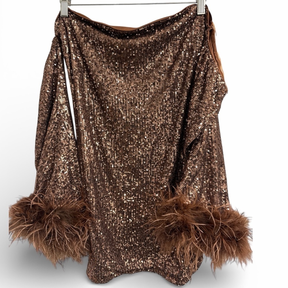 **** Brand New*****
Brown Sequin Off-Shoulder Dress - Picture 6 of 7